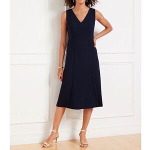 NWT Talbots Black Sleeveless V-Neck A-Line Dress Sz 12 Triacetate Classic LBD